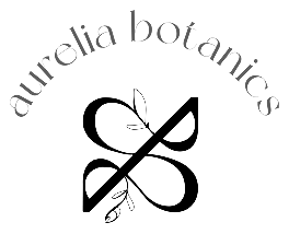 The Aurelia Botanics round seal, used on packaging and stickers